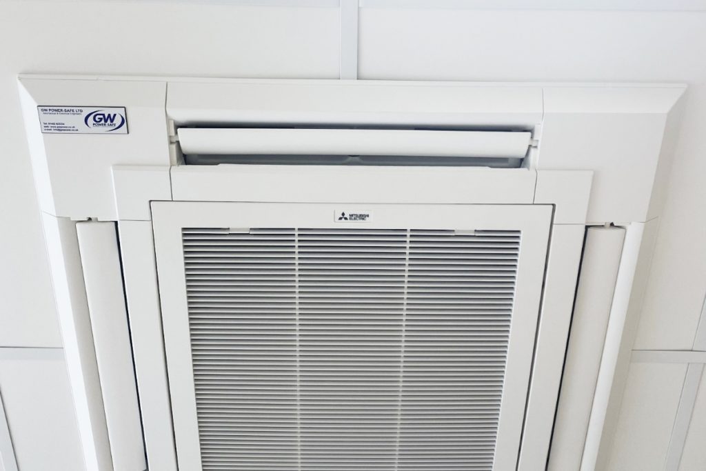 Image of an air conditioner after being fitted by a GW Power Hull engineer